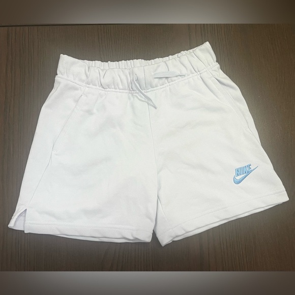 NWOT Nike Girls' Light Blue French Terry Athletic Shorts, XL - Picture 2 of 4